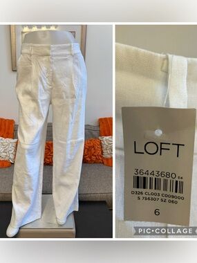 ❣️🆕LOFT White The Peyton Trouser Pants in Linen Blend❣️